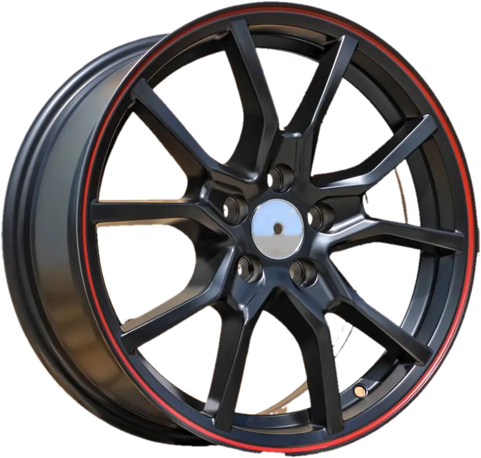 Racing B5253 Black Half Matt+Red Lip