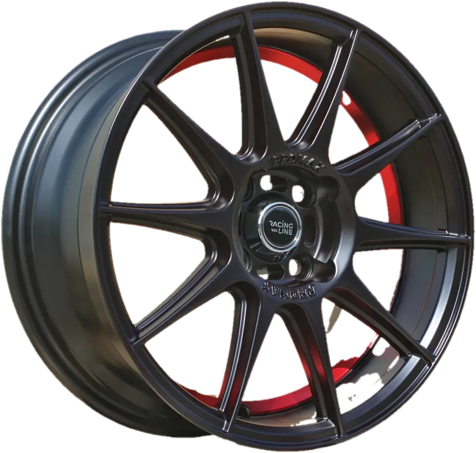 Racing B5705 Black Half Matt+Red Lip